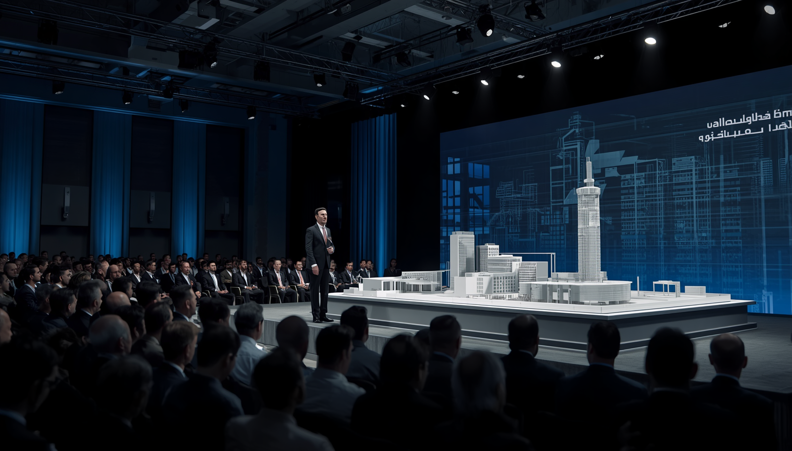 International conference stage with delegates